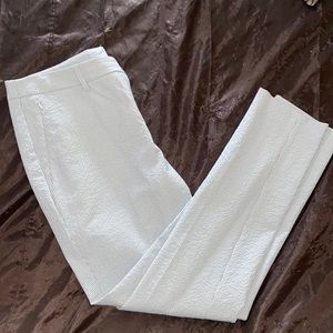 Akris Seersucker Pant Size 10 BlueGrey Pinstripe